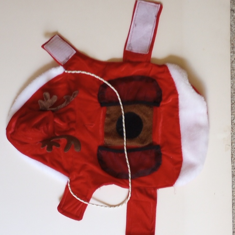 Holiday dog coat Santa's reindeer
